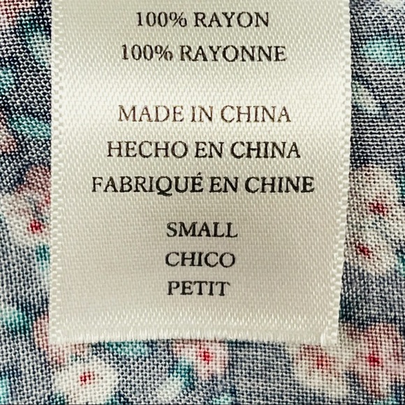 Rails size small long sleeve navy blue button down pink floral front knot shirt - Picture 15 of 16